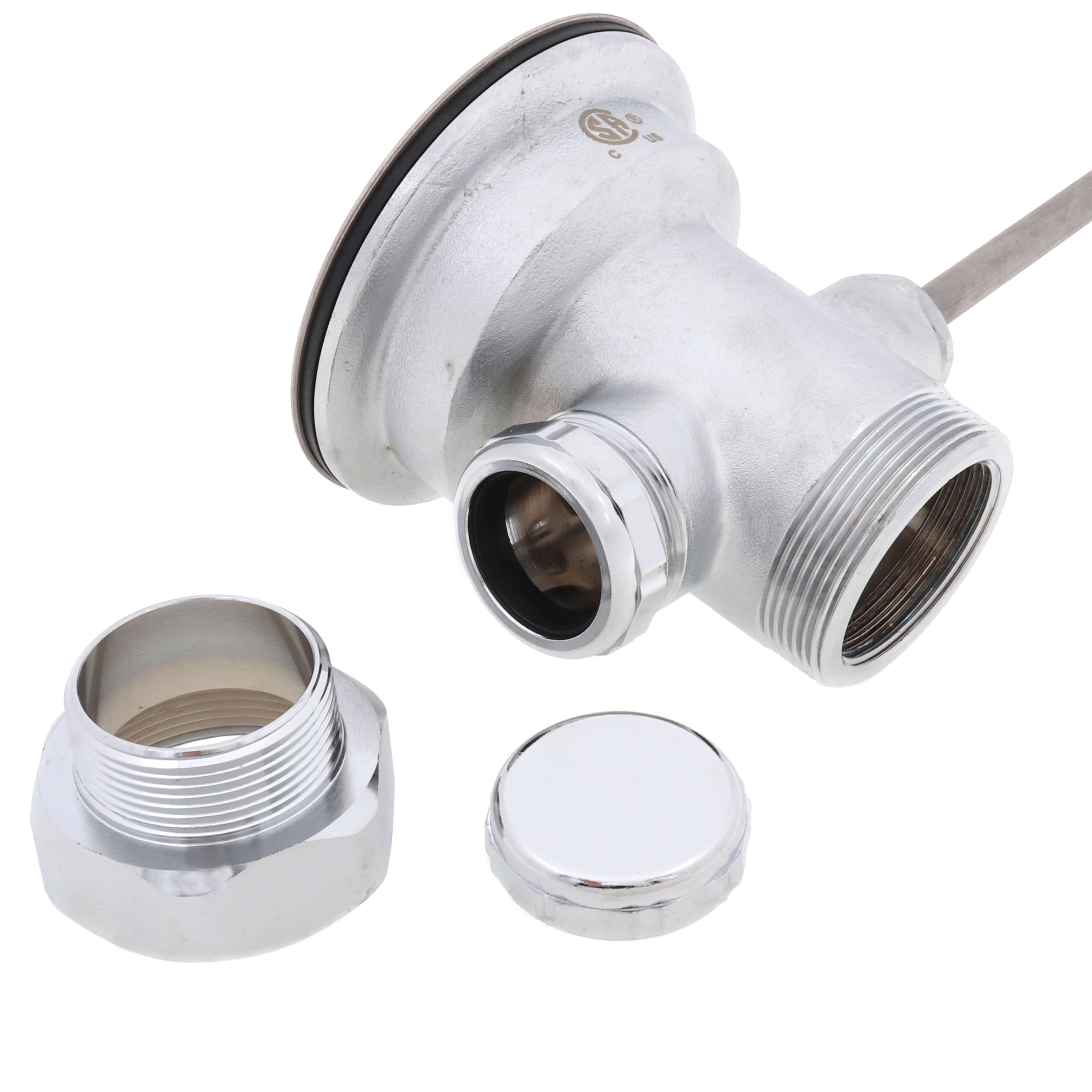T&S BRASS T&S Brass B-3970 Waste Drain Valve, Lever Handle, 3-1/2 x 2 & 1-1/2 Adapter