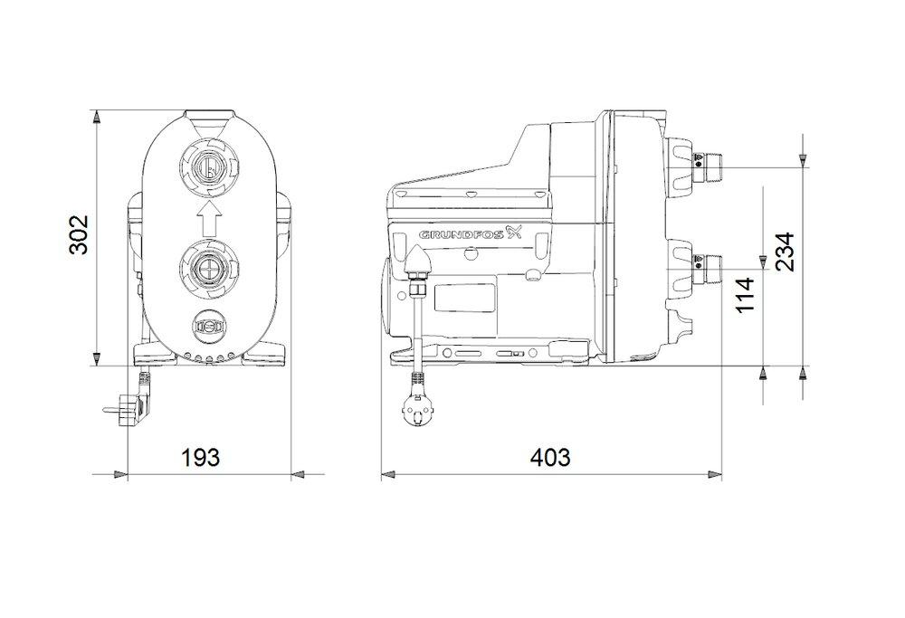 GRUNDFOS Grundfos 98562818 SCALA2 3-45 A 115V Single Phase Booster Pump