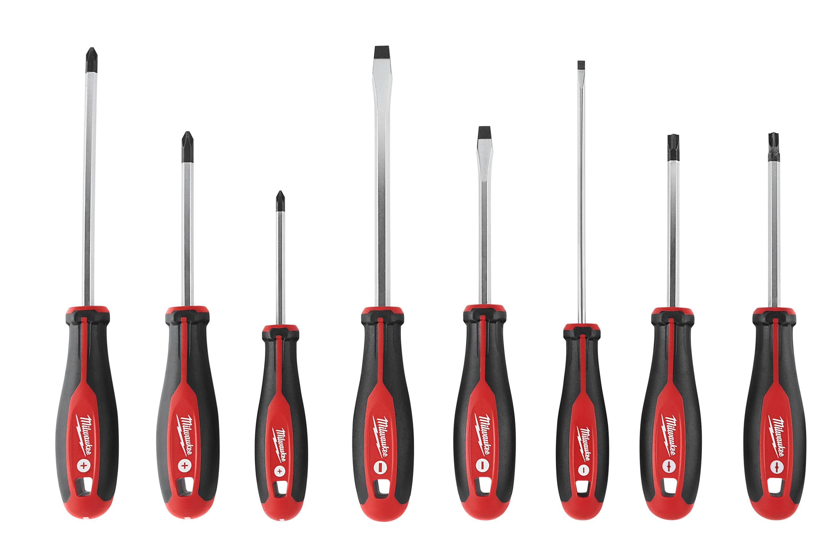 MILWAUKEE Milwaukee 48-22-2708 Screwdriver Kit With ECX Redesigned Handle, 8 Pieces, Steel
