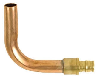 UPONOR Uponor LF2885050 ProPEX 1/2 in. Brass PEX x Sweat Tube Elbow, 3 x 4-1/2 in.