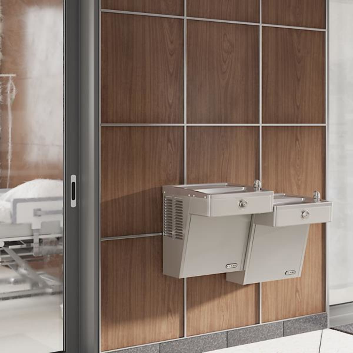 ELKAY Elkay VRCTL8SC Wall Mount Vandal-Resistant Bi-Level ADA Cooler Non-Filtered Refrigerated Stainless