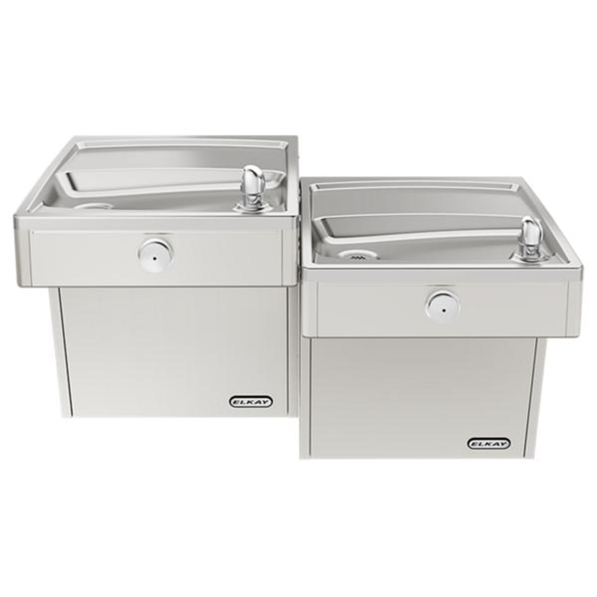 ELKAY Elkay VRCTL8SC Wall Mount Vandal-Resistant Bi-Level ADA Cooler Non-Filtered Refrigerated Stainless