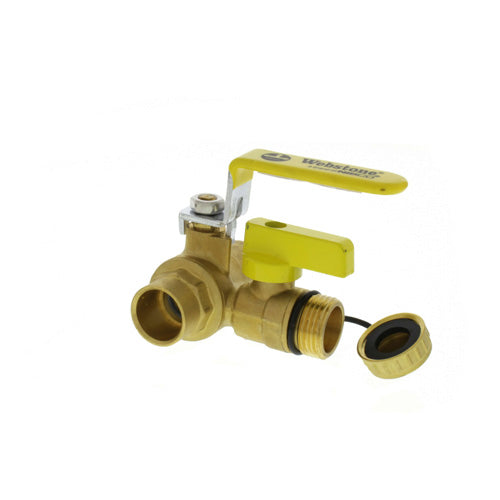 WEBSTONE Webstone 50613 PRO-PAL Full Port Ball Valve w/ Drain, 3/4 Sweat, 50613W