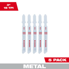 Milwaukee 48-42-5121 Bi-Metal Jig Saw Blade 3 in 18 TPI