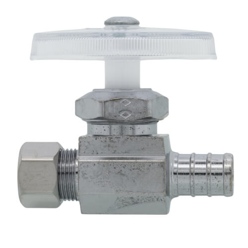 BRASSCRAFT BrassCraft BRPX14X C 1/2 x 3/8 inch PEX Barbed x OD Compression Knurled Handle Straight Supply Stop Valve