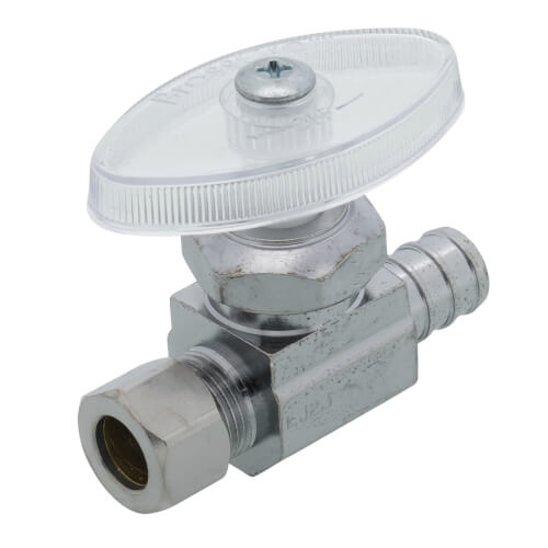 BRASSCRAFT BrassCraft BRPX14X C 1/2 x 3/8 inch PEX Barbed x OD Compression Knurled Handle Straight Supply Stop Valve