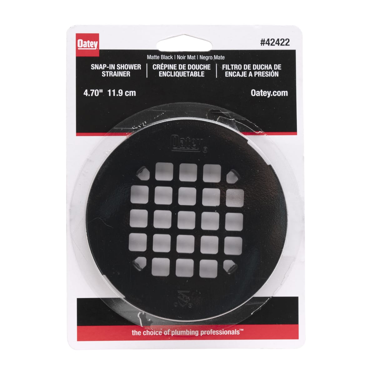 OATEY Oatey 42422 Universal 4-1/4 in. Snap-Tite Strainer Matte Black
