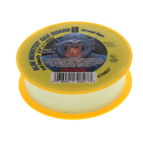 BLUE MONSTER Blue Monster 70827 3/4 x 1000 Gas Guard PTFE Thread Sealing Tape