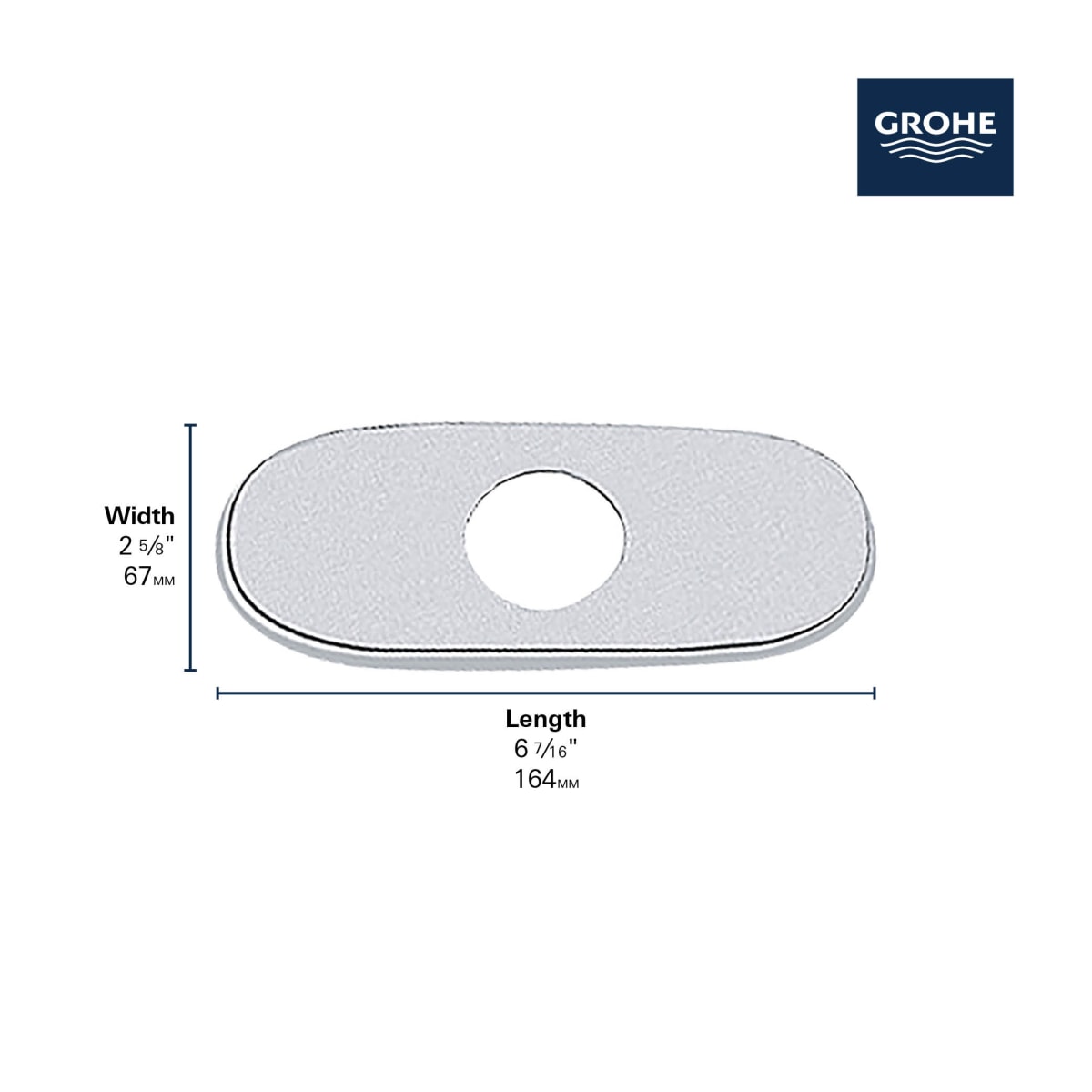 GROHE GROHE 07551000 Euro 1-3/8 in. Metal Escutcheon
