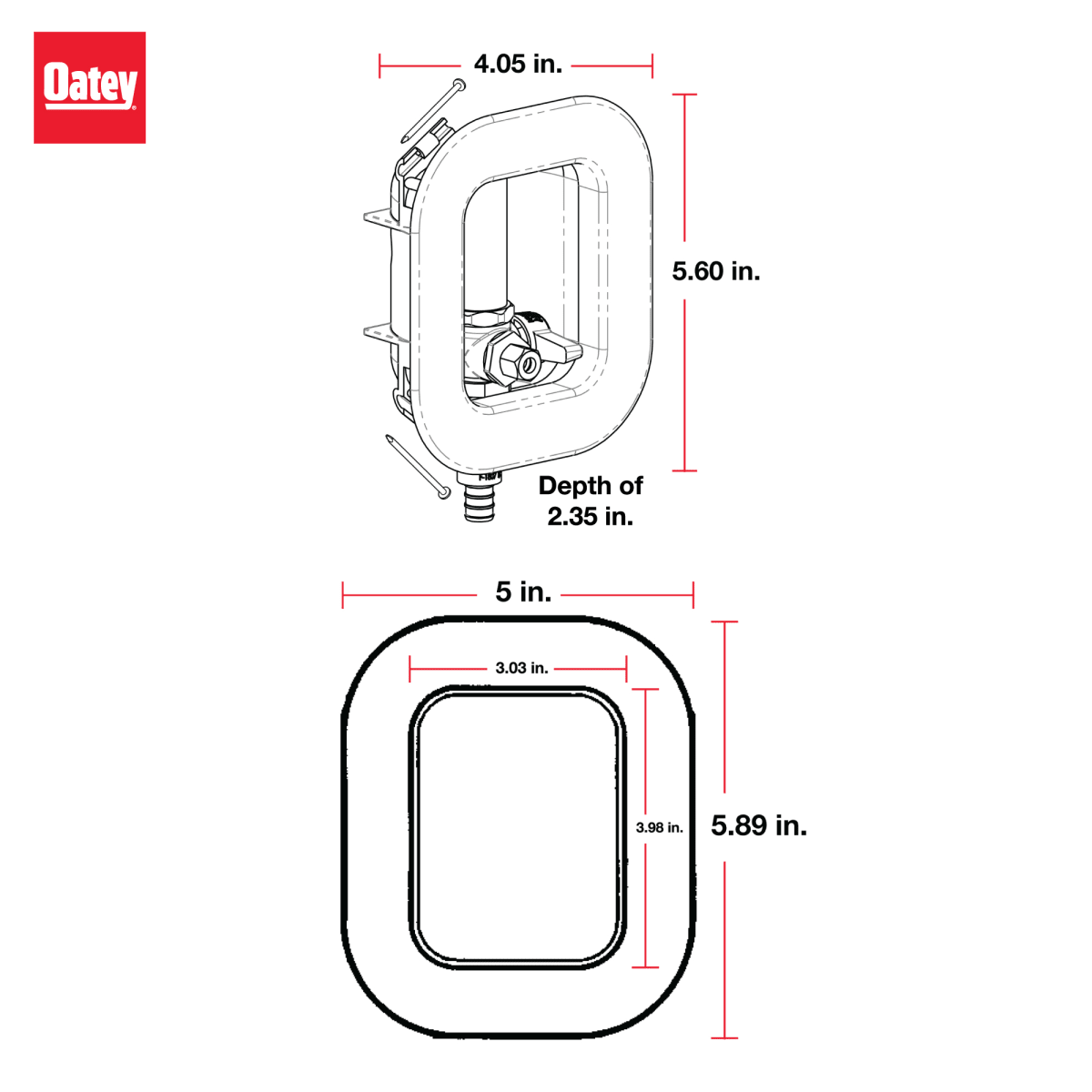 OATEY Oatey 39132 I2K Quarter-Turn F1960 PEX Ice Maker Supply Box