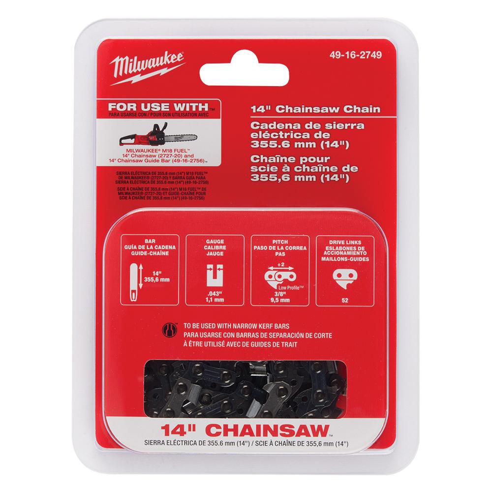 MILWAUKEE Milwaukee Tool 49-16-2749 14 Chainsaw Chain 0.043 in 14 in M18 FUEL 2727-20C