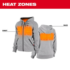 Milwaukee 336G-21L Women's Heated Hoodie Gray Large