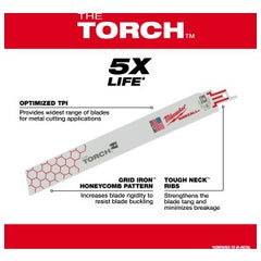 MILWAUKEE Milwaukee 48-00-5789 The Torch 12 Bi-Metal Reciprocating Saw Blade 18TPI