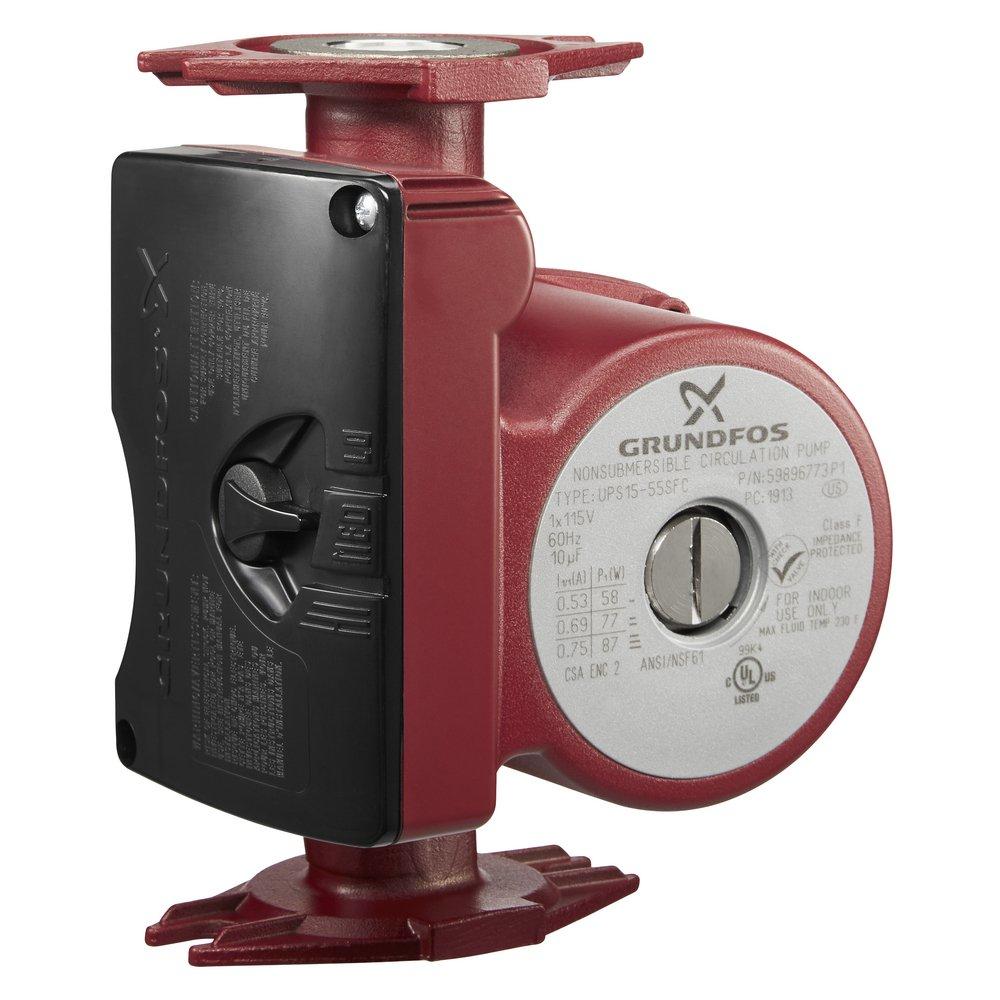 GRUNDFOS Grundfos 59896773 UPS15-55SFC Stainless Steel Circulator Pump 1/12 HP 115V