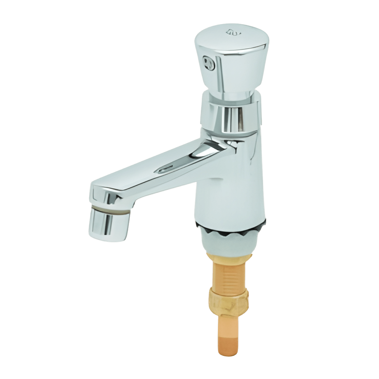 T&S BRASS T&S Brass B-0712 Sill Faucet, Self-Closing Metering, Push-Button, 1/2 NPSM Male Shank & 1/4 NPT Tailpiece