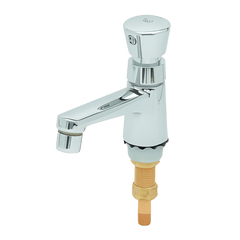 T&S BRASS T&S Brass B-0712 Sill Faucet, Self-Closing Metering, Push-Button, 1/2 NPSM Male Shank & 1/4 NPT Tailpiece