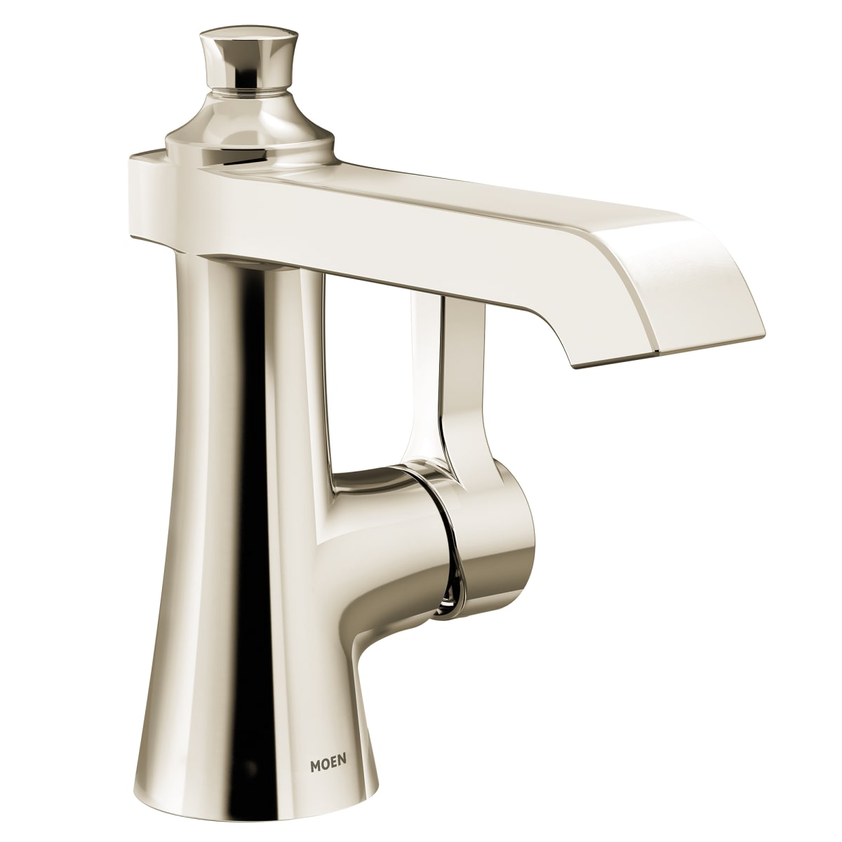 MOEN Moen S6981NL Flara Single Handle Monoblock Bathroom Sink Faucet in Polished Nickel
