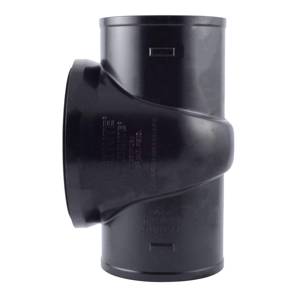 HOLDRITE HoldRite TRPVCNH4A Testrite 4 in. No-Hub Straight and DWV PVC Tee with Spanner Ring and Plug