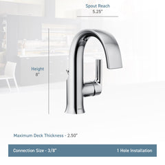 MOEN Moen S6910BN Doux Single Handle Bathroom Sink Faucet in Brushed Nickel
