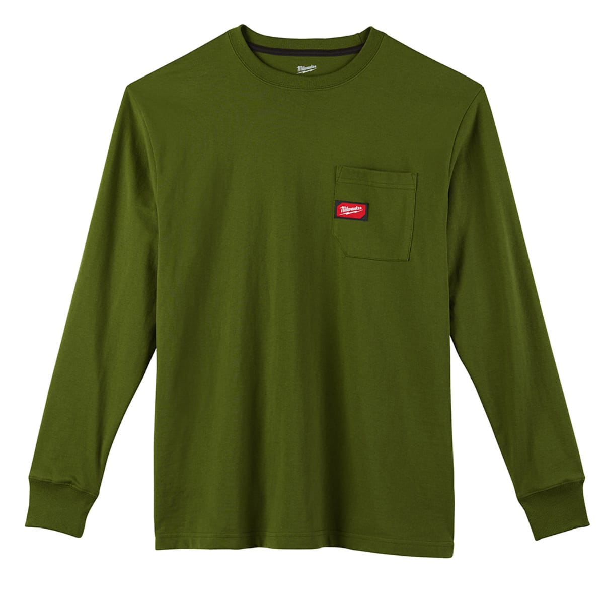 MILWAUKEE Milwaukee 602OG-S Heavy Duty Pocket T-Shirt Long Sleeve Green S