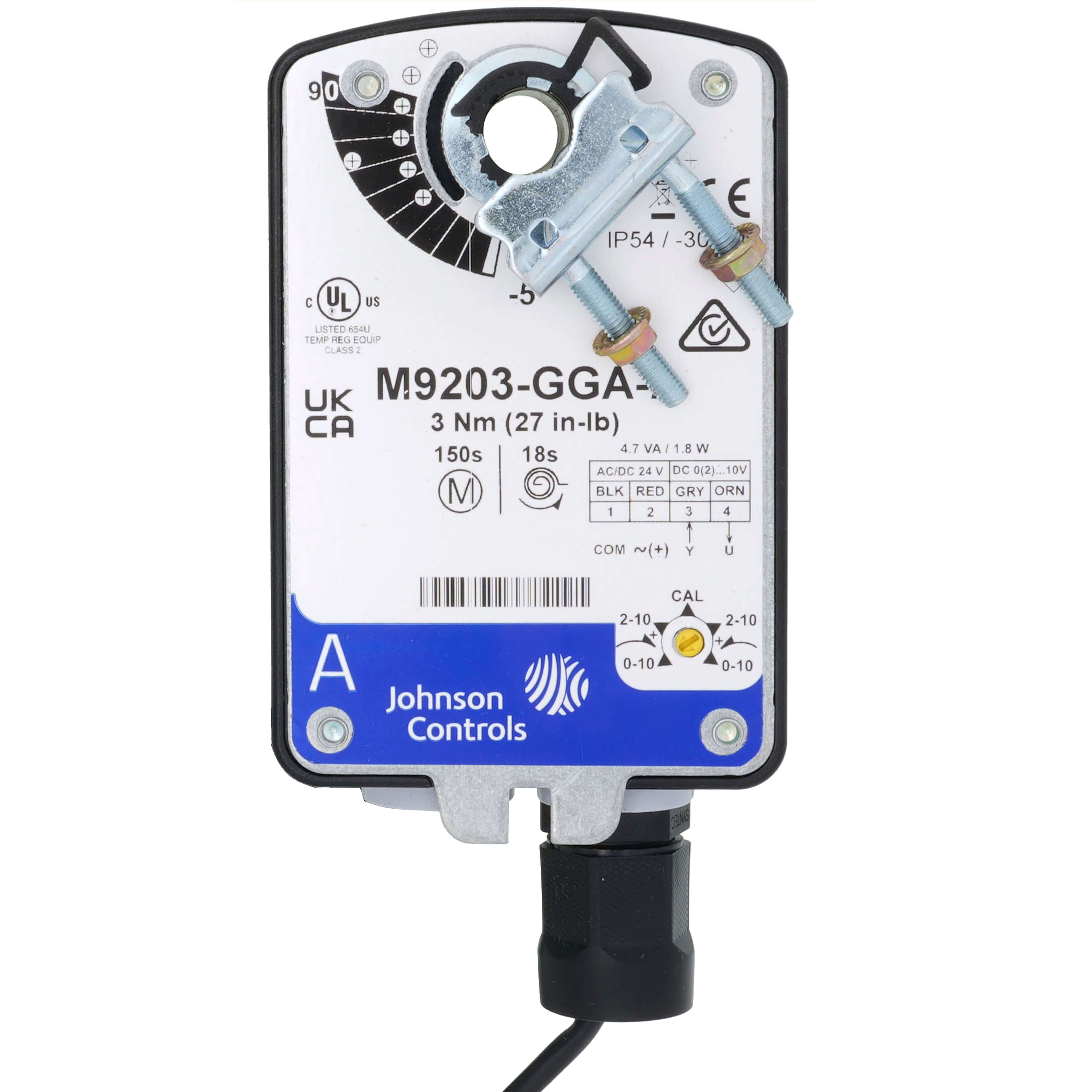 JOHNSON CONTROLS Johnson Controls M9203-GGA-2 Direct Coupled 27 lb-in Spring-Return