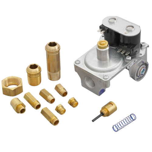 WHITE-RODGERS White Rodgers 25M01A-100 120v 3/8 X 11/32 Direct Lite Dual Solenoid Gas Valve With Regulator & Terminal Connector Universal Right Angle Left Application