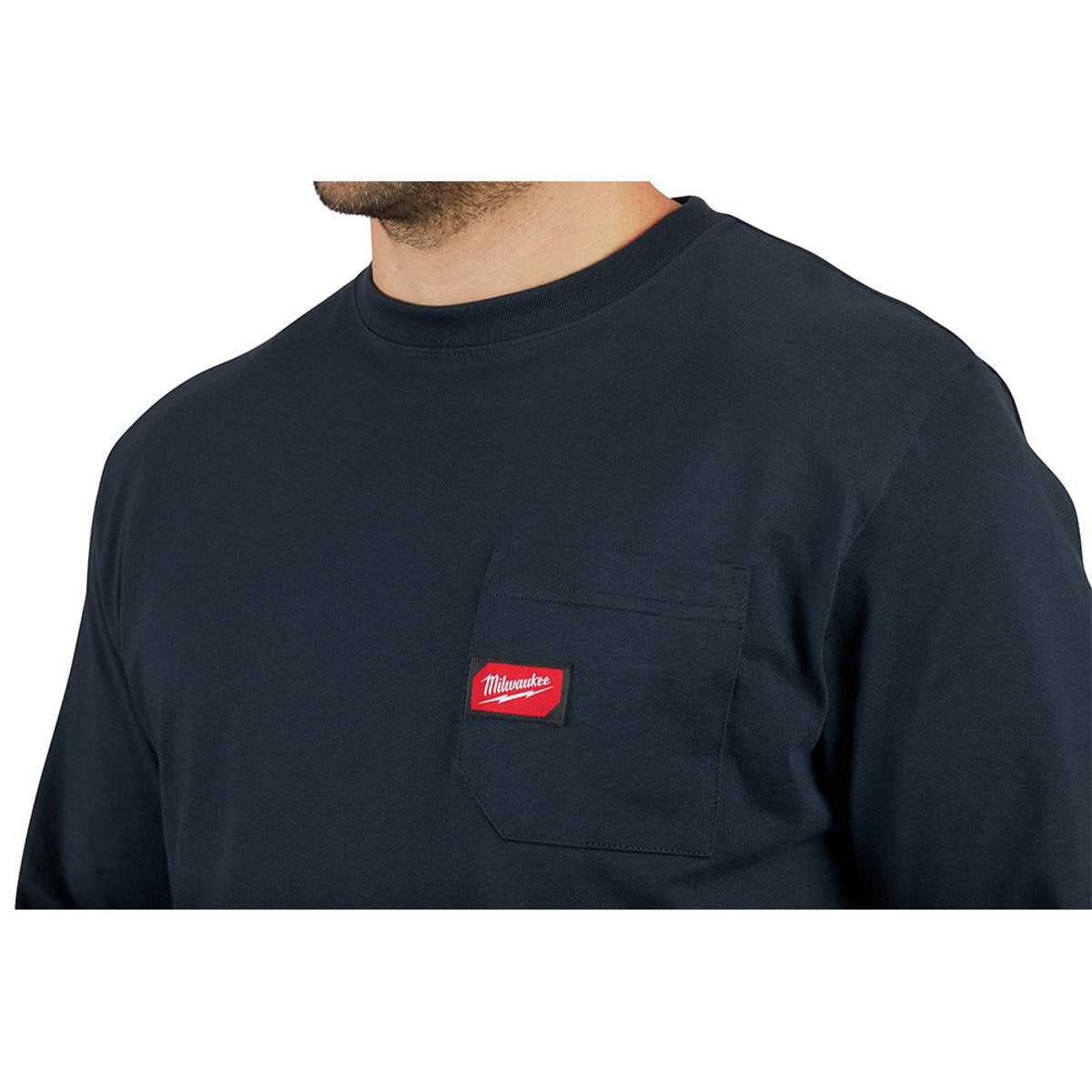 MILWAUKEE Milwaukee 602BL-L Heavy Duty Pocket T-Shirt - Long Sleeve - Blue L