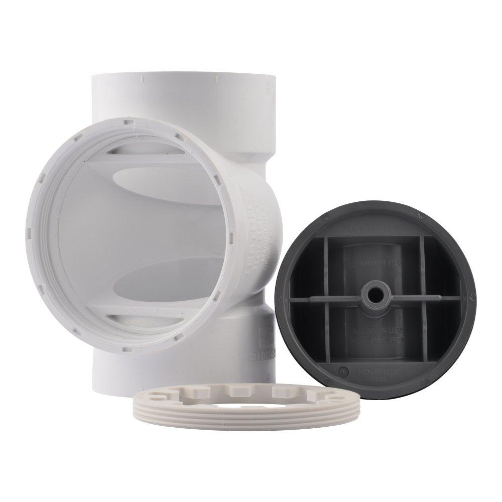 HOLDRITE HoldRite TRPVC3A Testrite 3 in. Plug DWV and Cleanout PVC and Nylon Tee with Spanner Ring