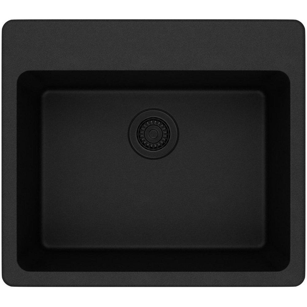 ELKAY Elkay ELG2522BK0 Quartz Classic 25 x 22 x 9-1/2 Single Bowl Drop-in Sink Black