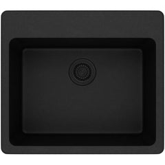 ELKAY Elkay ELG2522BK0 Quartz Classic 25 x 22 x 9-1/2 Single Bowl Drop-in Sink Black