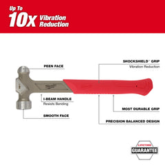 Milwaukee 48-22-9130 Steel Ball Peen Hammer 16oz
