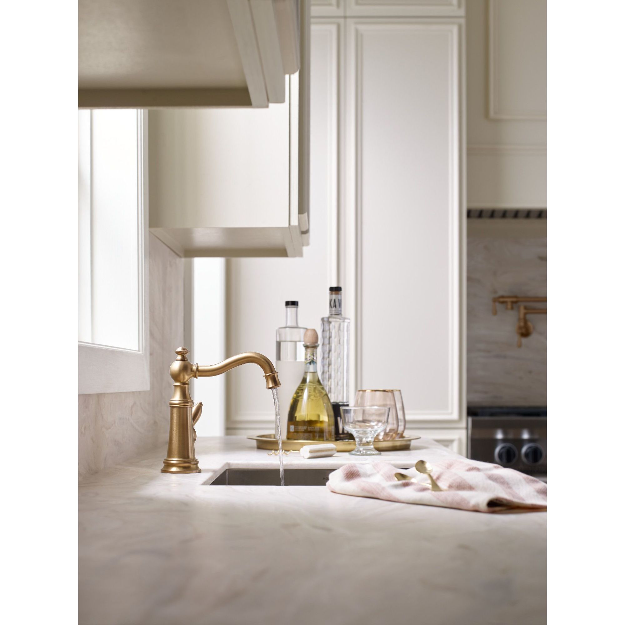 MOEN Moen S62101BG Weymouth Single Handle Bar Faucet in Brushed Gold