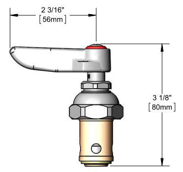 T&S BRASS T&S Brass 002714-40 Eterna Spindle Assembly-Hot Right Hand
