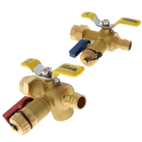 WEBSTONE Webstone H-34443WPR 3/4 Expansion PEX Isolator E-X-P E2 TWH Service Valve Kit w/ 150 PSI Pressure Relief Valve (LF Ball Valves, Leaded PRV)