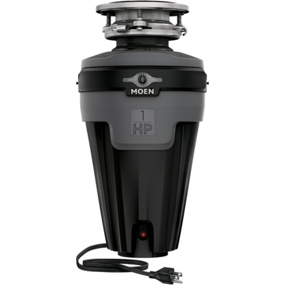 MOEN Moen EXL100C 1 HP Continuous Feed Garbage Disposal with Pre-Installed Power Cord and SoundSHIELD Technology