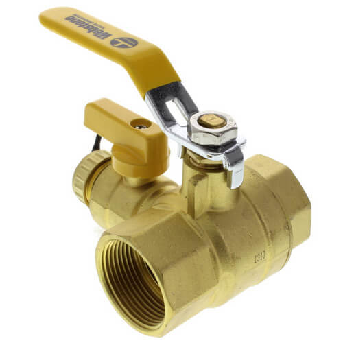 WEBSTONE Webstone 40615 1-1/4 Pro-Pal Full Port Forged Brass Ball Valve w/ Hi-Flow Hose Drain & Reversible Handle