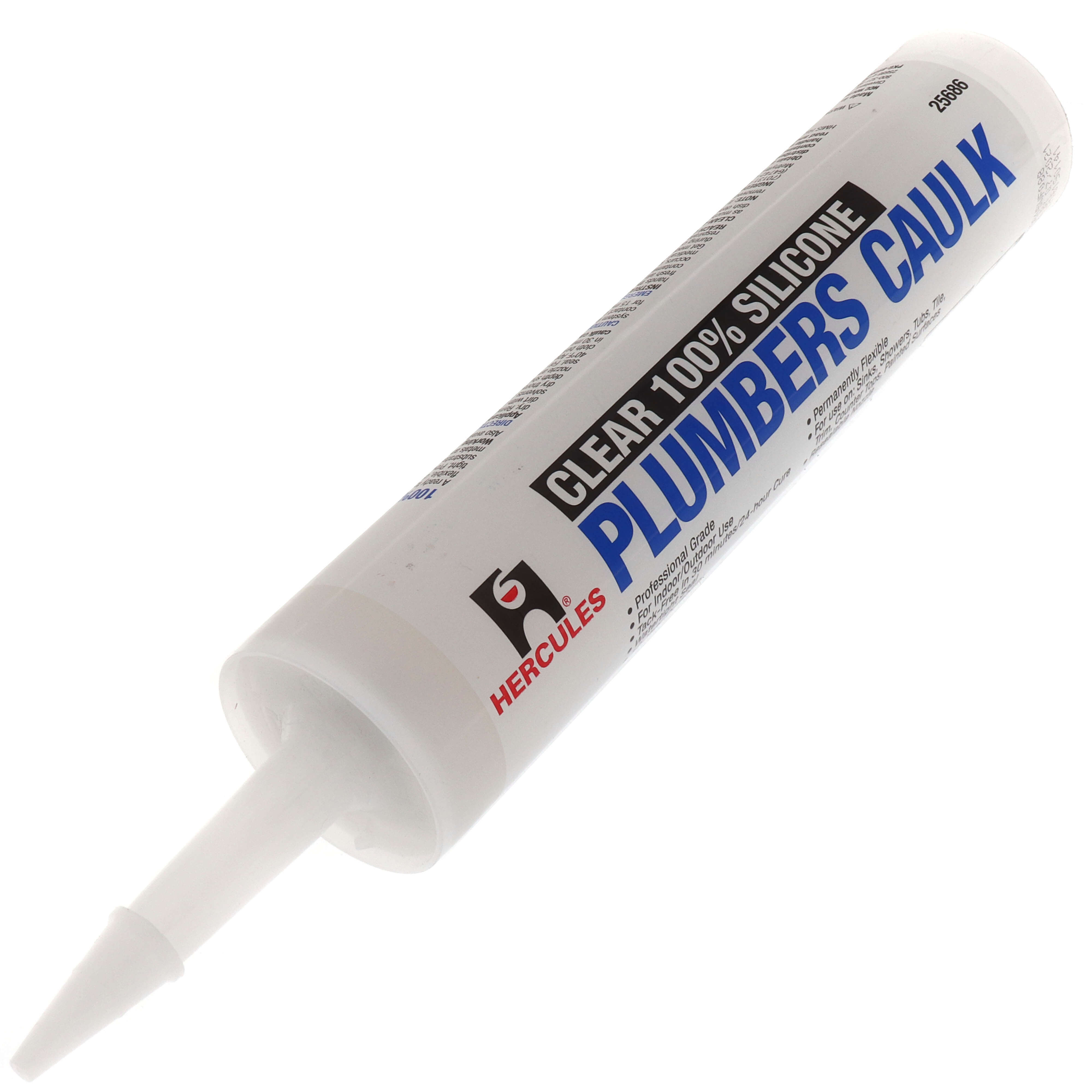 HERCULES Hercules 25-686 10.1 oz. Cartridge Silicone Plumbers Caulk Clear