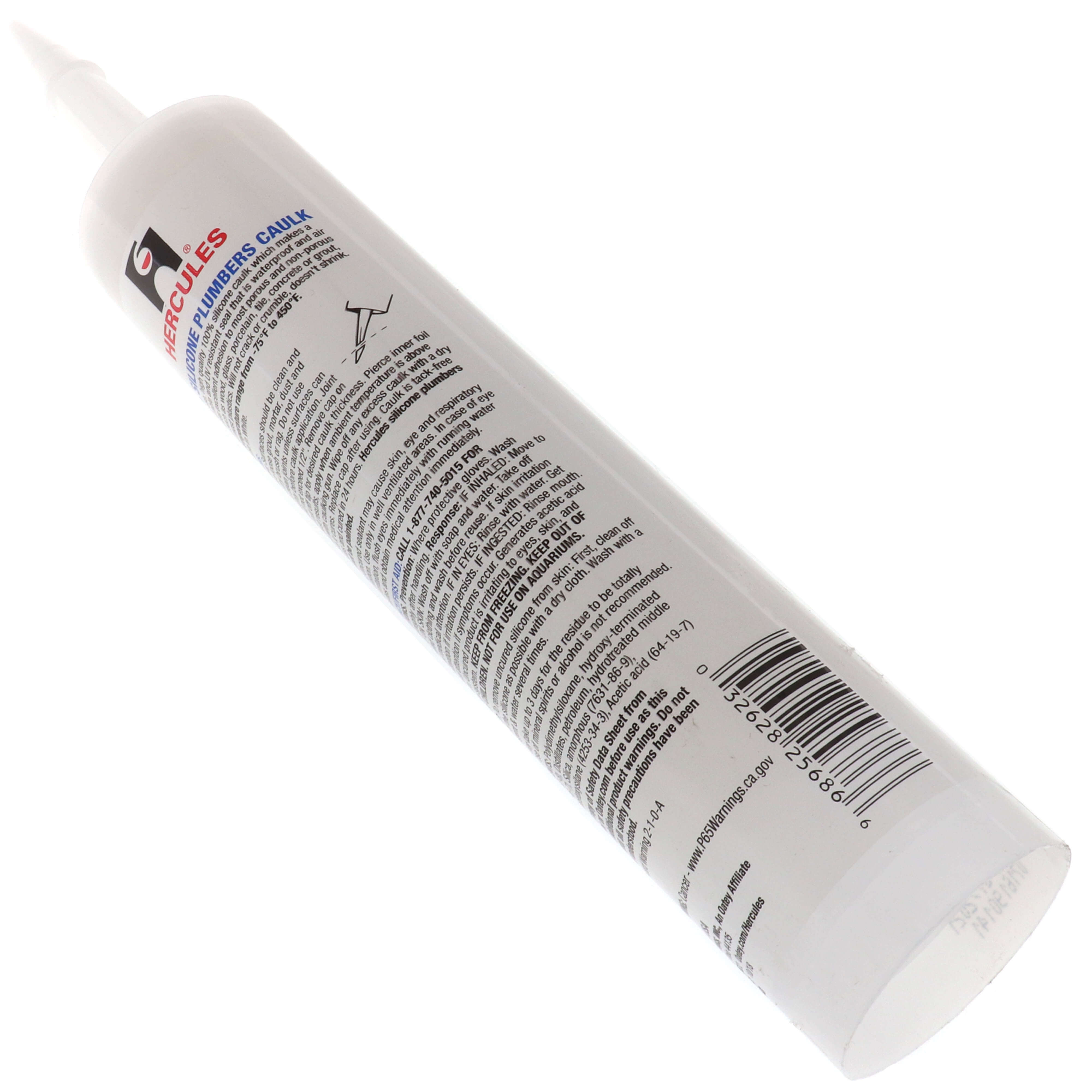 HERCULES Hercules 25-686 10.1 oz. Cartridge Silicone Plumbers Caulk Clear