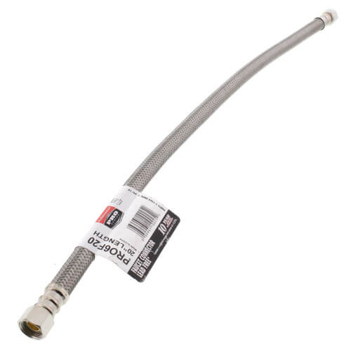 FLUIDMASTER Fluidmaster PRO6F20 Pro Series 3/8 x 20 in. Braided Stainless Sink Flexible Water Connector