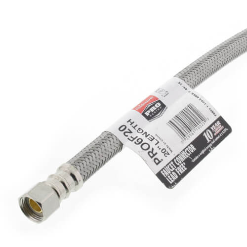 FLUIDMASTER Fluidmaster PRO6F20 Pro Series 3/8 x 20 in. Braided Stainless Sink Flexible Water Connector