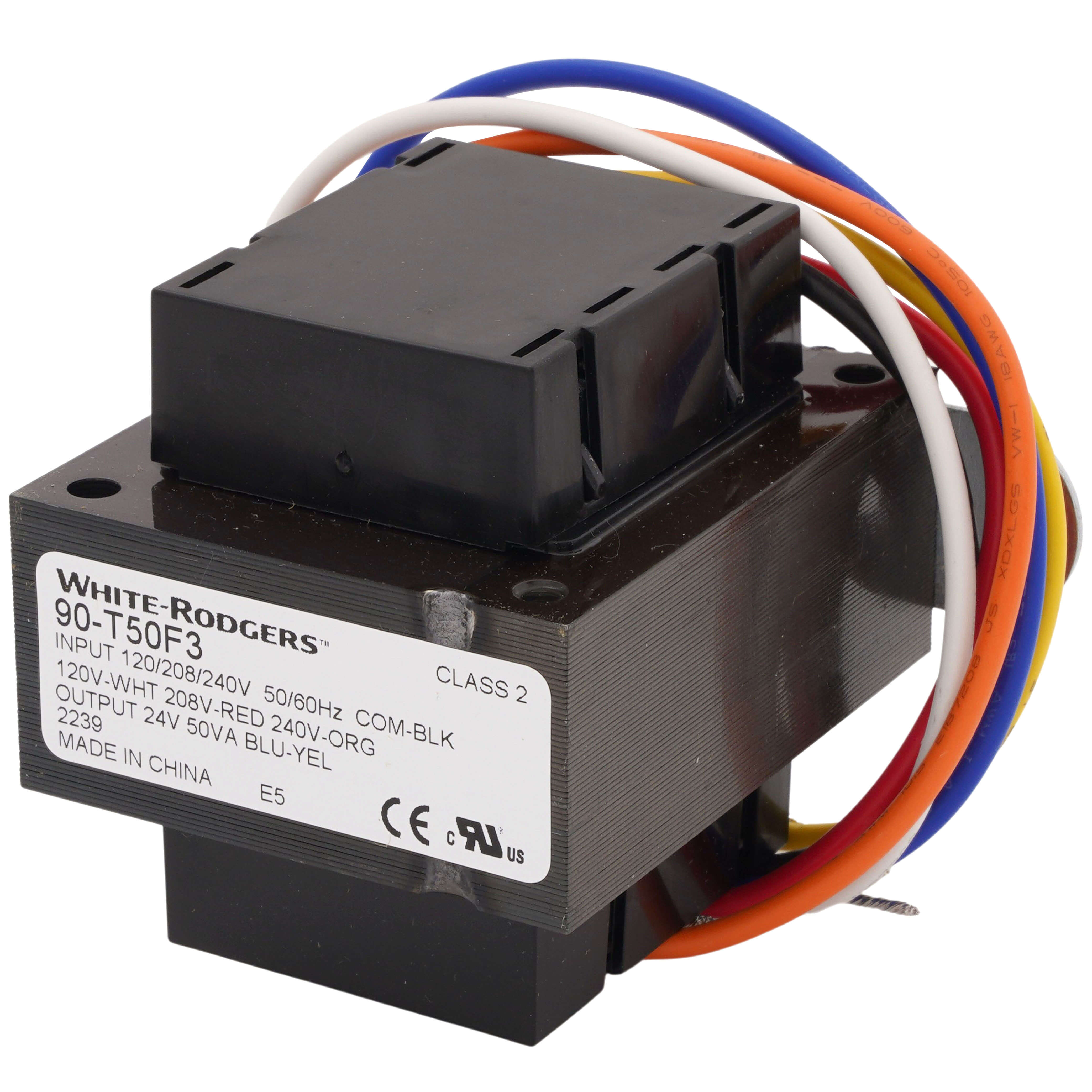 WHITE-RODGERS White Rodgers 90T50F3 Transformer, 50VA 120/208/240V Primary Leads Foot Mount