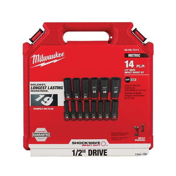 MILWAUKEE Milwaukee Tool 49-66-7014 1/2 Drive Socket Set 14PC