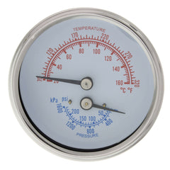 Laars RA0079000 Temperature & Pressure Gauge 70-250F 0-225 psi