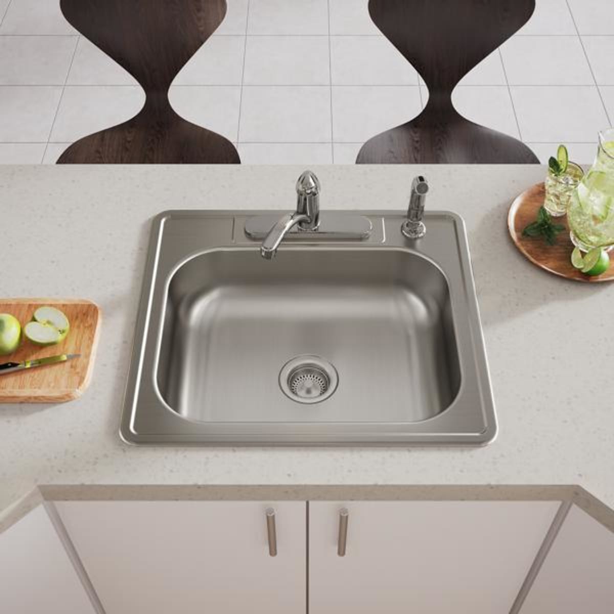 DAYTON Dayton D125224 Stainless Steel 25 x 22 x 6-9/16 Drop-In Sink