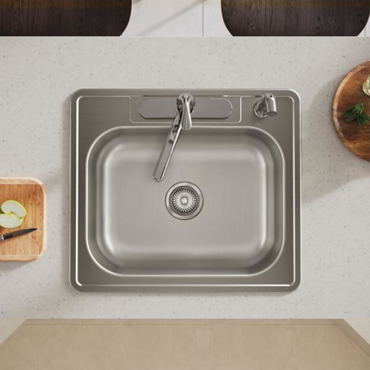DAYTON Dayton D125224 Stainless Steel 25 x 22 x 6-9/16 Drop-In Sink