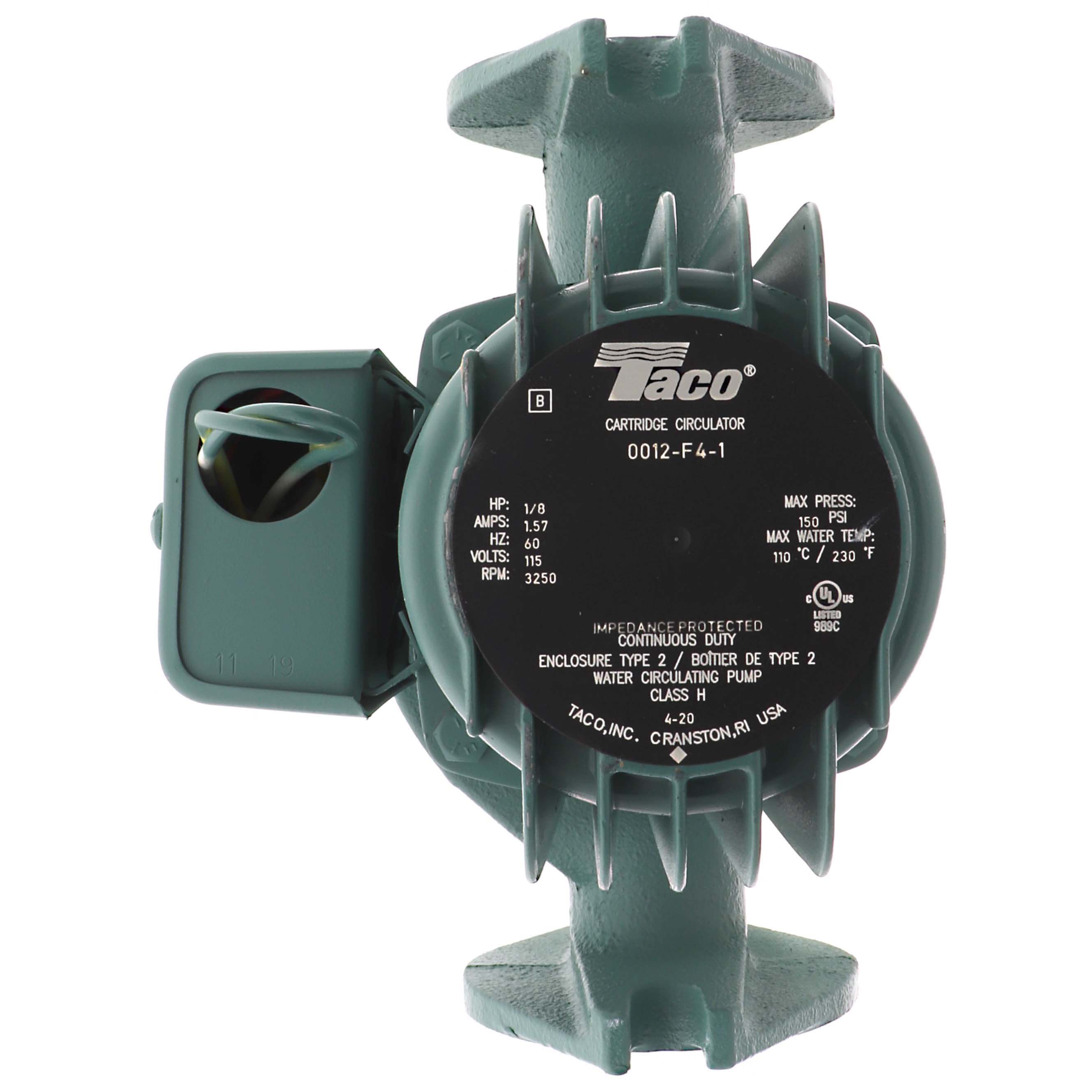 TACO Taco 0012-F4-1 1/8 HP 115V Cast Iron Circulator Pump