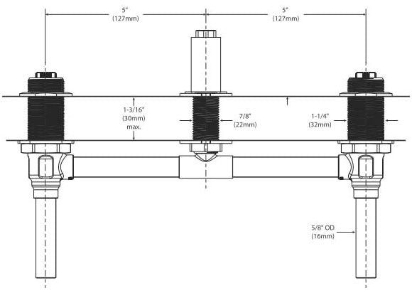 MOEN Moen 4796 Two Handle Roman Tub Valve 10 Inch Center 1/2 CC Connection