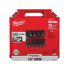 Milwaukee 49-66-7011 12PC SHOCKWAVE Impact Duty 1/2 in Drive SAE Deep 6 Point Socket Set