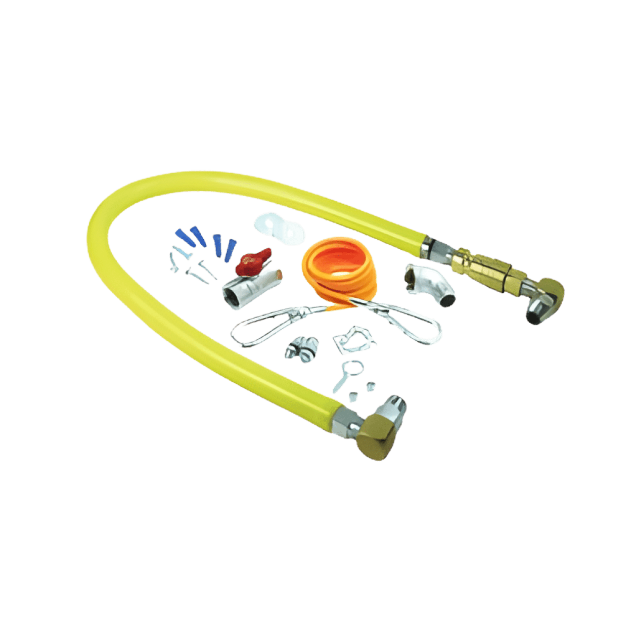 T&S BRASS T&S Brass HG-4D-48SK Safe.T.Link 3/4 in. NPT x 48 in. Gas Hose with Quick Disconnect, Installation Kit SwiveLink Fittings