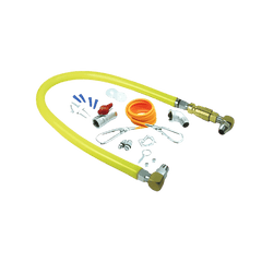 T&S Brass HG-4D-48SK Safe.T.Link 3/4 in. NPT x 48 in. Gas Hose with Quick Disconnect, Installation Kit SwiveLink Fittings